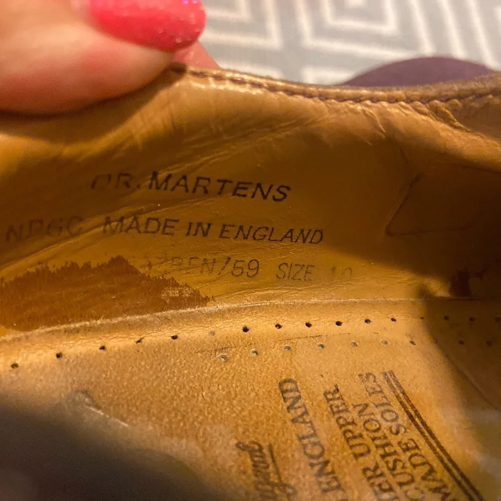 Dr. Martens Made in England Brown Leather Lace-Up Shoes